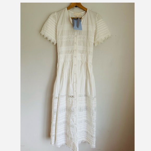 NWT Waimari Camila Lace Embroidered Maxi Dress in Pure White - Picture 8 of 13